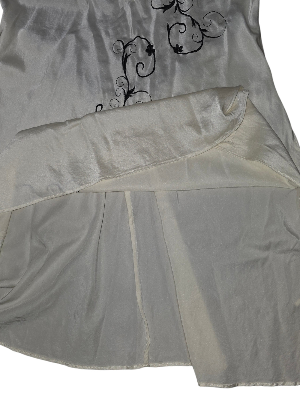 VTG Victoria’s Secret Y2K Ivory Silk Slip Dress Mesh Embroidered Fairycore M - Picture 6 of 11